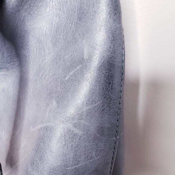 FRYE XL HOBO BOHO Gray Leather Shoulder Bag Long Strap w/ Dustcover in VGUC - Picture 13 of 16